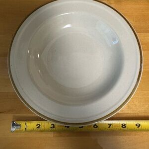 Neutral Cream Stoneware Rim Soup Bowl - Unbranded